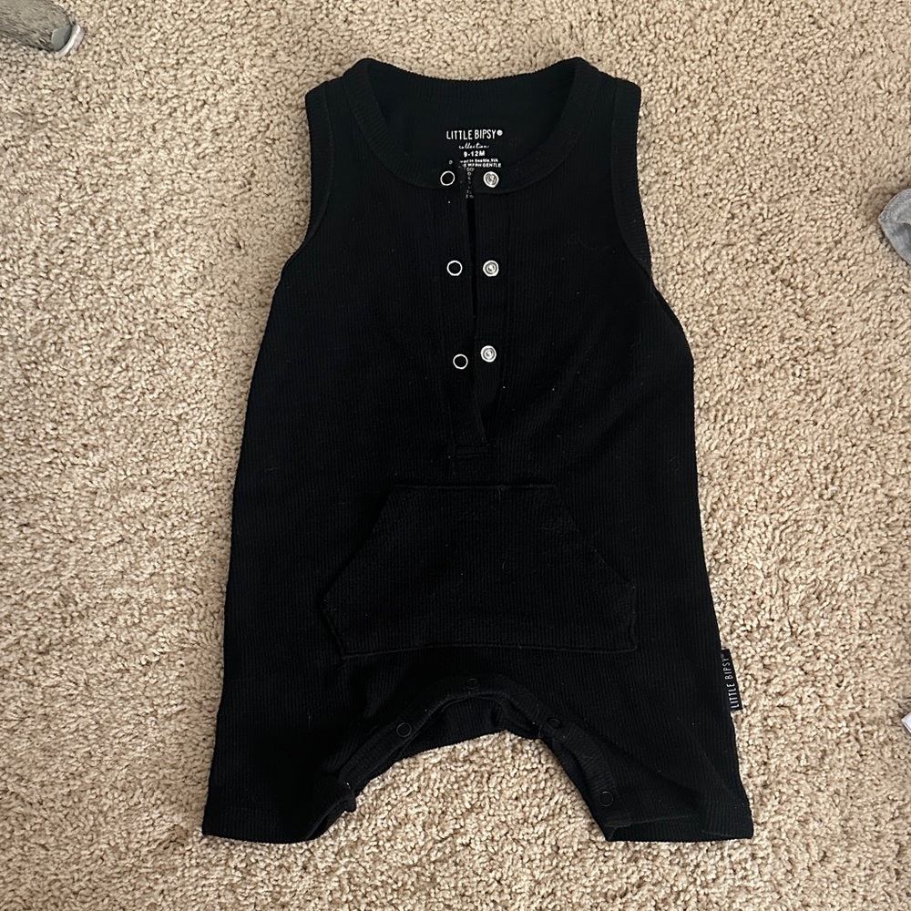 Little Bipsy Black Sleeveless One Piece Ribbed